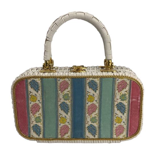 Vintage Wicker Purse Handbag Grandma Chic - Picture 1 of 16